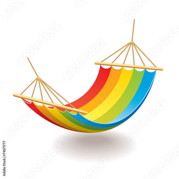 Fototapeta Colorful hammock isolated on white vector