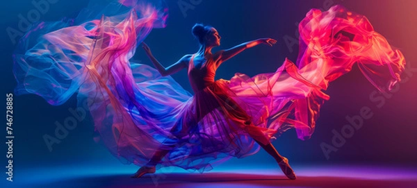 Fototapeta A dedicated choreographer creates captivating performances that blend artistry, athleticism, and emotion, pushing the boundaries of movement and expression