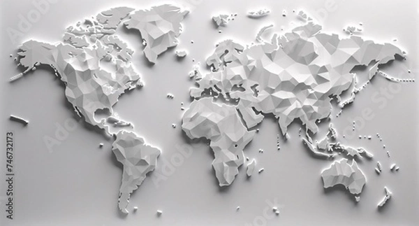 Fototapeta 3D world map illustration	
