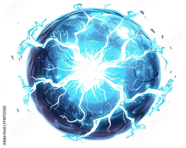Obraz magical electric orb on transparent background