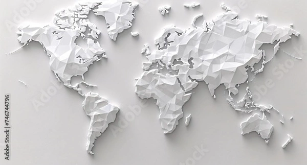 Fototapeta 3D world map illustration	