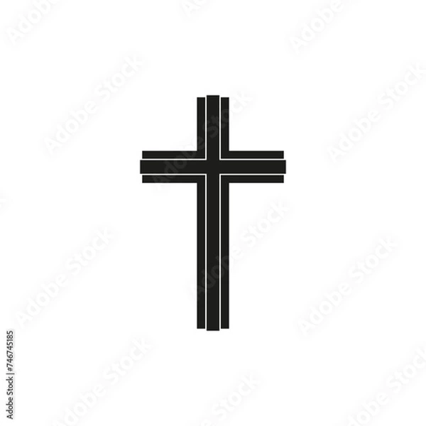 Fototapeta Crucifix icon. Easter. Vector illustration on a white background.