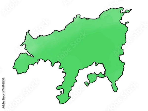 Fototapeta 少しゆるい小豆島地図 香川県 瀬戸内海の離島