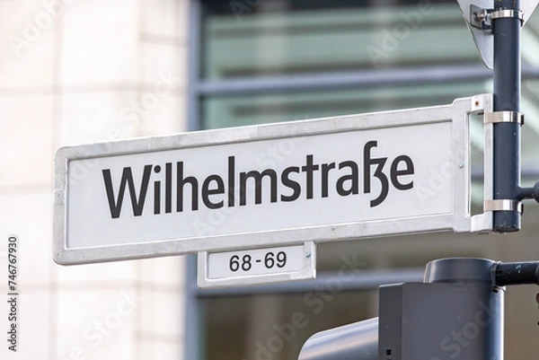 Obraz Straßenschild Wilhelmstraße Berlin Mitte