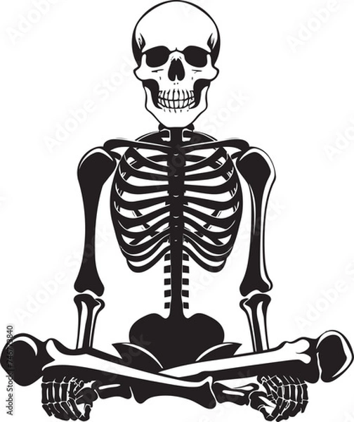 Obraz Bone Ease Chilling Vector Icon Skeleton Sanctuary Black Vector Chair Graphic