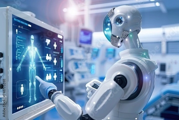 Fototapeta AI Robotics in Healthcare: Robotic Surgery, Personalized Medicine, Remote Monitoring