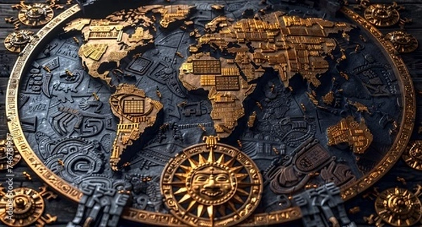 Obraz 3D world map illustration	
