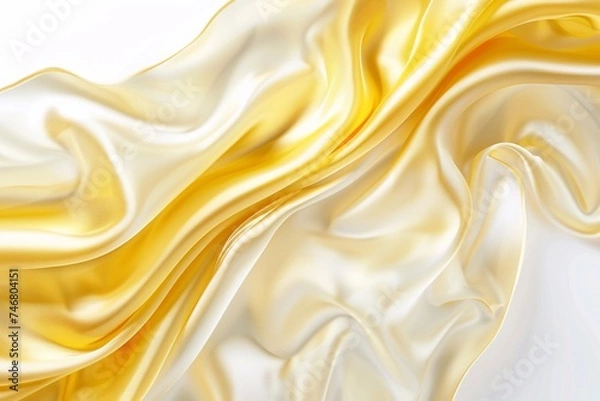 Fototapeta abstract background of elegant golden silk or satin with smooth folds. Generative AI