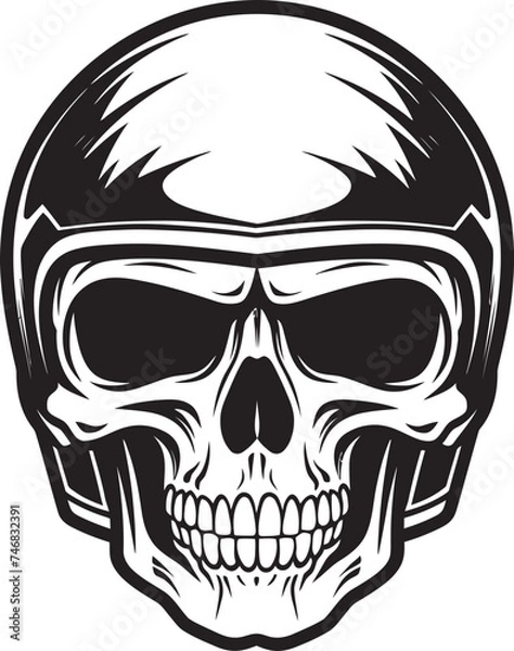 Fototapeta SkeleSentinel Vector Icon with Helmeted Skull BoneGuard Helmeted Skull Logo Design