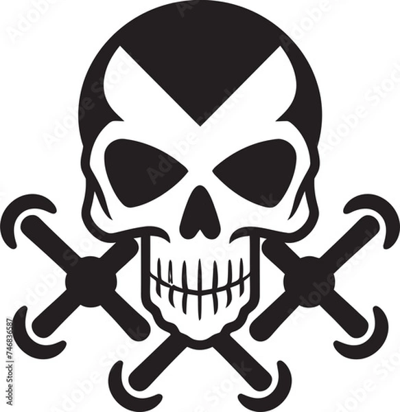 Fototapeta Virulent Visage Toxic Skull Vector Logo Toxicity Trophy Iconic Design of Toxic Skull