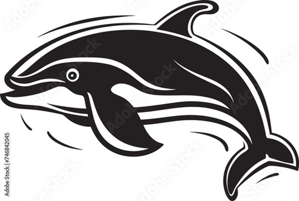Fototapeta Soaring Seas Vector Whale Icon Design Wave Whisperer Emblematic Whale Logo