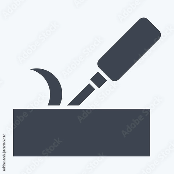 Fototapeta Icon Chisel. related to Carpentry symbol. glyph style. simple design editable. simple illustration