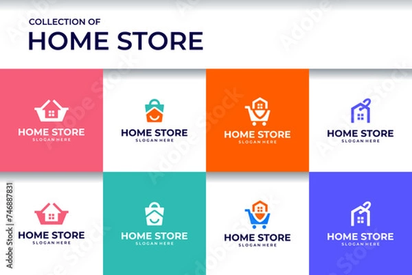 Obraz collection of home store logo ,creative, modern , minimalist , logo design template.