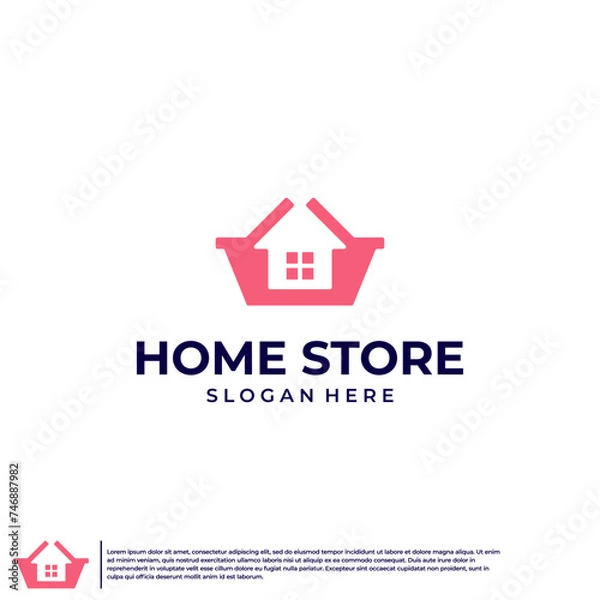 Obraz home store logo , online shop , property , vector design template.