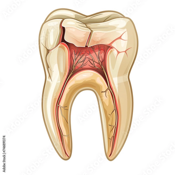 Obraz Clipart Tooth decay isolate on white background