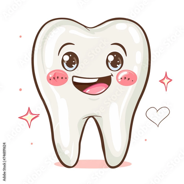 Obraz Beautiful clipart Tooth isolate on white background