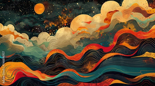 Obraz funky and whimsical background illustrations