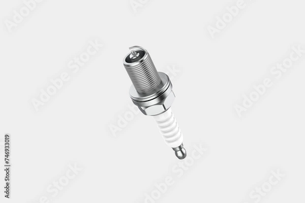 Fototapeta Box With Spark Plug Mockup Isolated On White Background. 3d illustration
