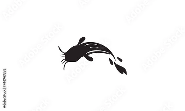 Fototapeta catfish logo vector 