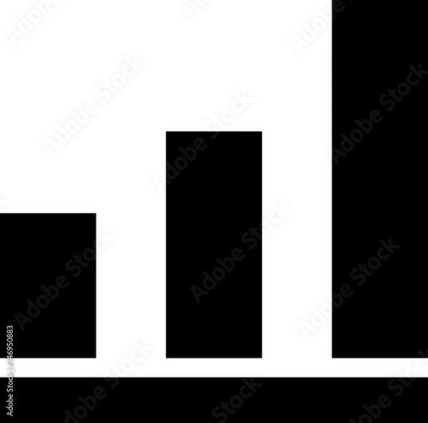 Obraz Bar graph icon in glyph style.