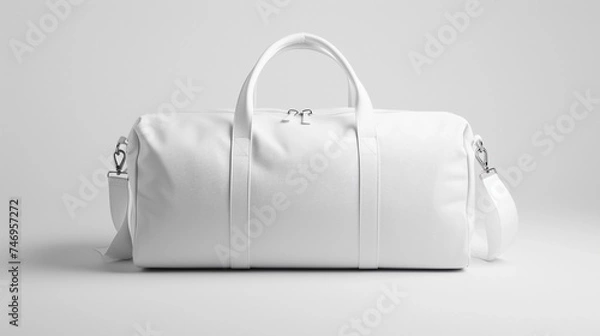 Obraz Blank White Duffle Bag Mockup