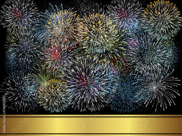 Obraz New Year - Fireworks (vector)