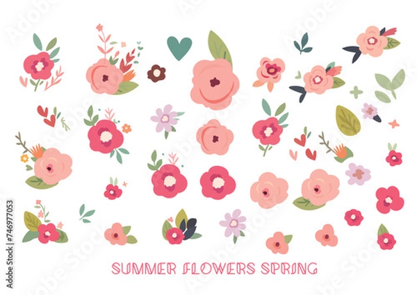 Fototapeta leaves nature flowers spring illustration