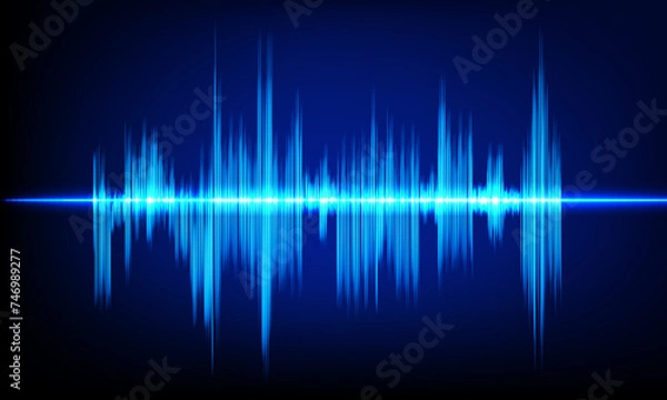Fototapeta Abstract Sound Wave Blue Digital Frequency wavelength graphic design Vector Illustration
