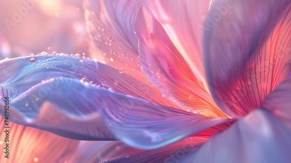 Fototapeta Radiant Rhapsody: Macro view of Moonflower petals, their fluidity reminiscent of a serene melody, adorned with shimmering hues.