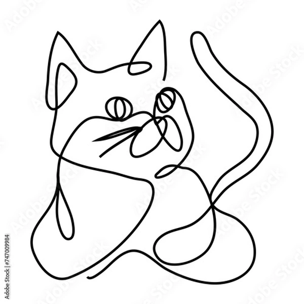 Fototapeta 고양이 아웃라인