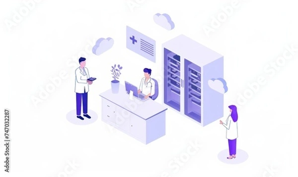 Fototapeta Cloud Computing Concept on Digital Network