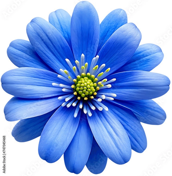 Obraz Blue flower macro isolated on a transparent background