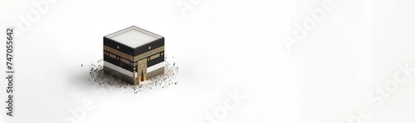 Obraz Kaaba 3d isolated white backgorund