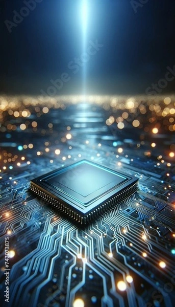 Fototapeta Illuminated CPU: Heart of Computing Power