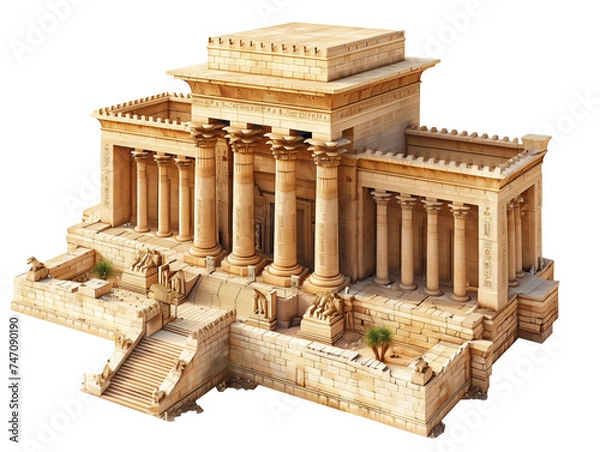 Fototapeta third temple of solomon on white background