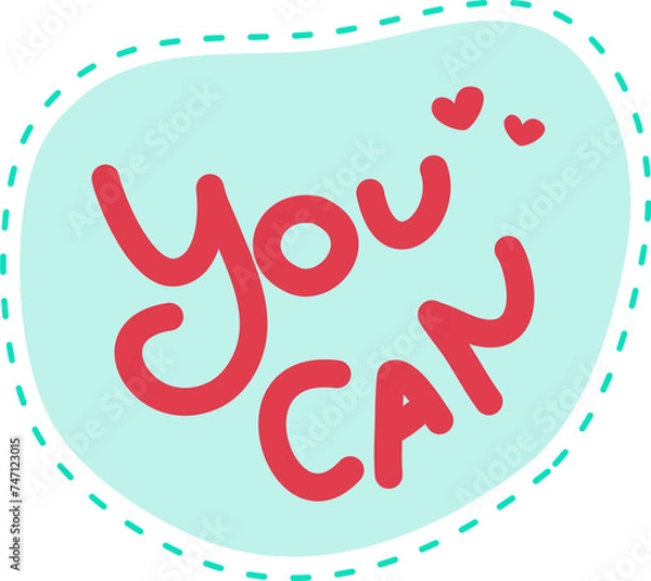 Obraz "You can" wording on blue background 