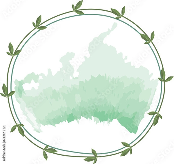 Obraz circle frame green and leaf background