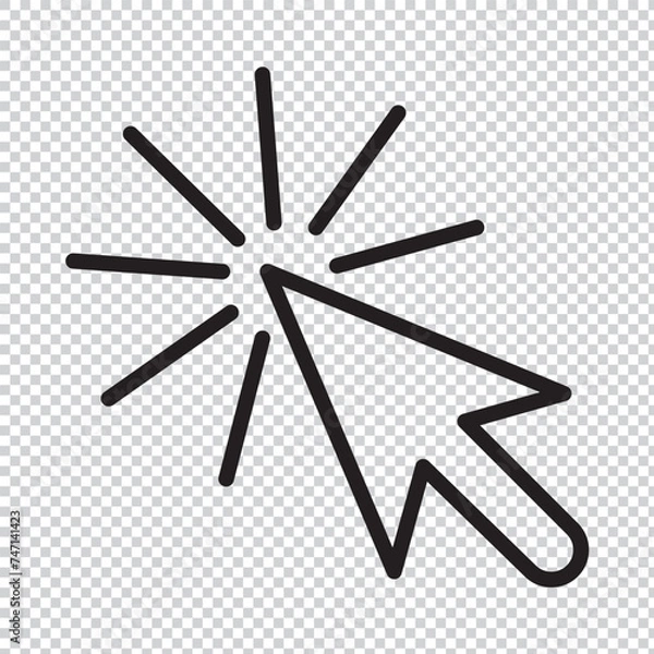 Obraz mouse pointer icon on transparent  background. flat style. mouse pointer icon for your web site design, logo, app, UI. mouse cursor select. Eps 10.