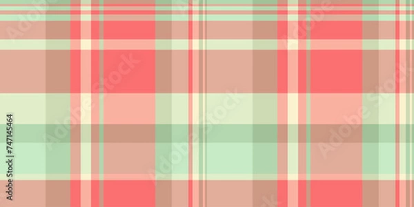 Fototapeta Christmas card pattern textile tartan, livingroom vector check fabric. Large seamless background plaid texture in light and orange colors.