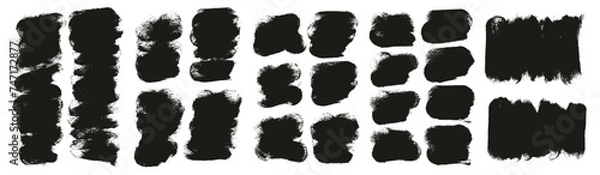 Fototapeta Hand Drawn Round Sponge Thick Artist Brush Short Background High Detail Abstract Vector Background MEGA Set 