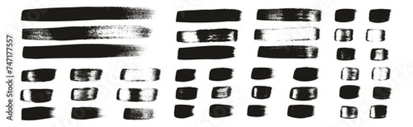 Fototapeta Hand Drawn Flat Calligraphy Paint Brush Regular Straight Lines High Detail Abstract Vector Background MEGA Set 