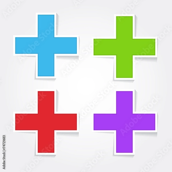 Obraz Plus Sign Colorful Vector Icon Design