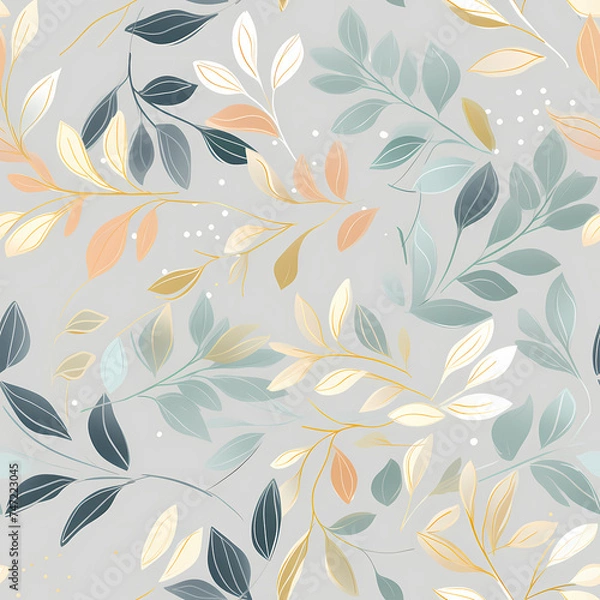 Fototapeta seamless pattern with leaves