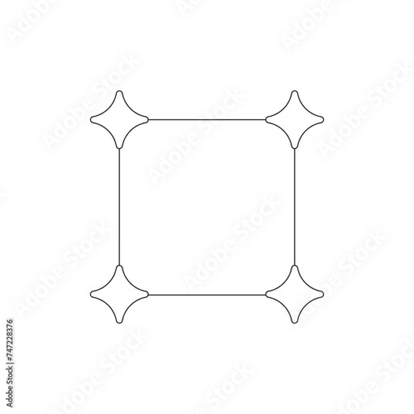 Fototapeta Minimal frame element for decorative greeting card, invitation or template	