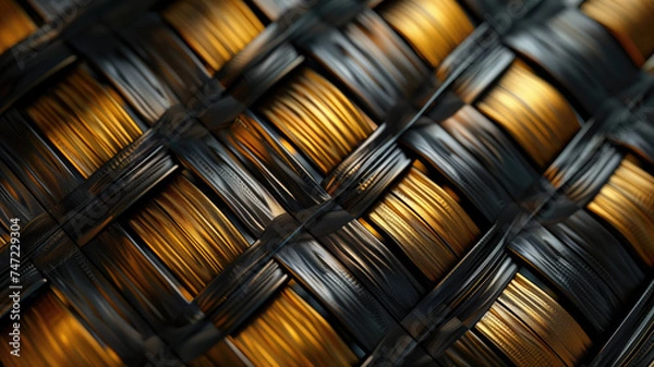 Fototapeta Abstract Black Gold and Silver Pattern Background