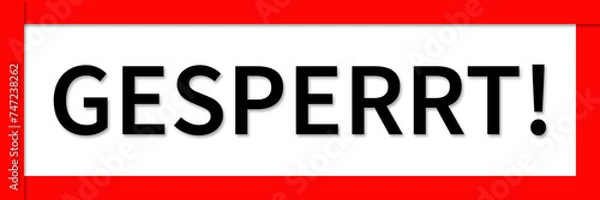 Obraz Gesperrt Schild HInweis Button
