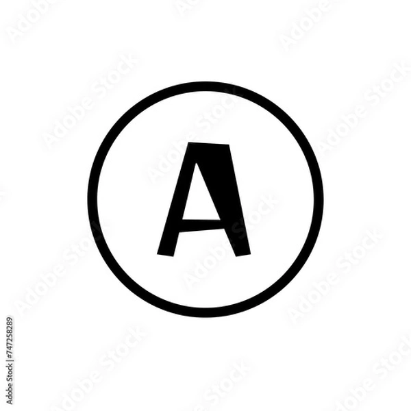 Fototapeta Alphabet A on white background