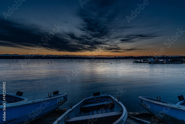 Fototapeta 印旛沼の朝焼け