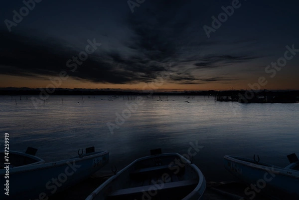 Obraz 印旛沼の朝焼け