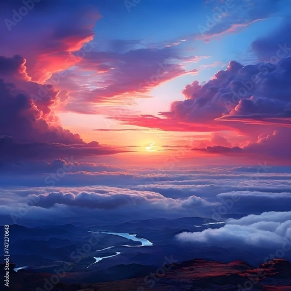 Obraz Beautiful sunset view